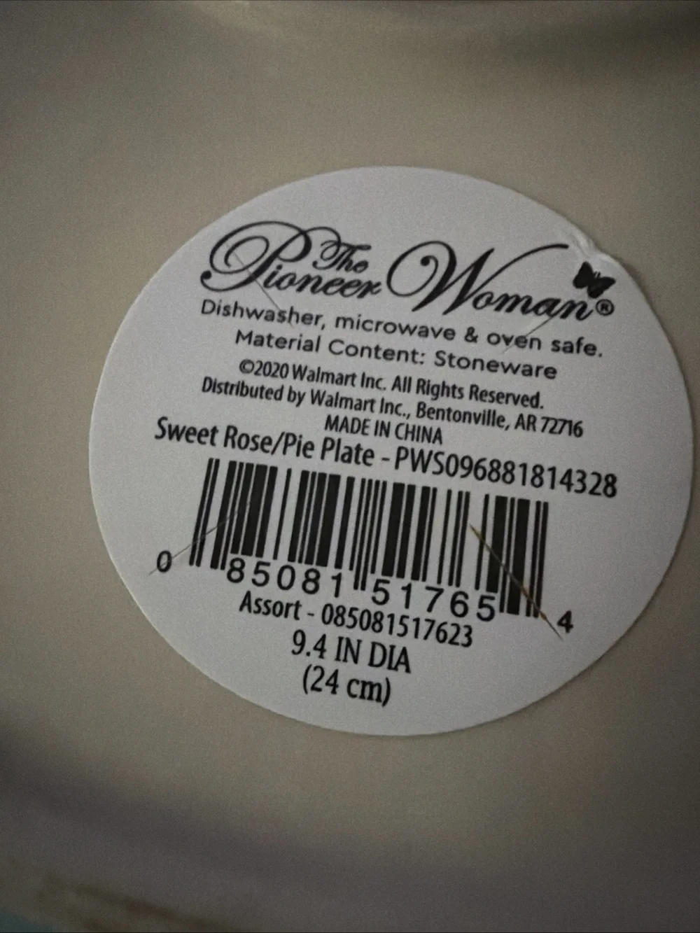 The Pioneer Woman pie plate 9.5” floral Ceramic in Cream and Light Blue